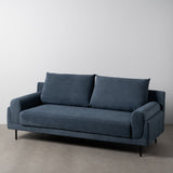 3-Seater Sofa Blue Wood 216 x 86 x 90 cm-9