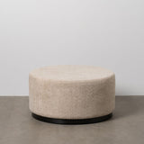 Pouffe Black Beige Metal Pine MDF Wood 80 x 80 x 41 cm-5