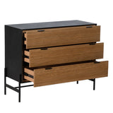 Chest of drawers ORLEANS Black Natural Iron MDF Wood 104 x 40 x 81,5 cm-8