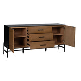 Sideboard ORLEANS Black Natural Iron MDF Wood 164 x 40 x 75 cm-8