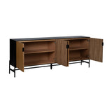 Sideboard ORLEANS Black Natural Iron MDF Wood 204 x 40 x 81,5 cm-8