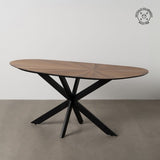 Dining Table Black Natural Iron 178 x 80 x 77 cm-7