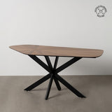 Dining Table Black Natural Iron 178 x 80 x 77 cm-8