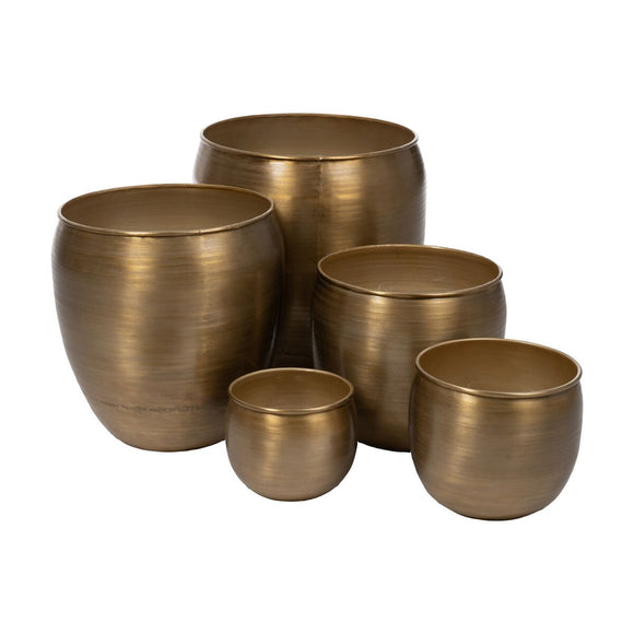 Set of Planters Golden Aluminium 48,9 x 48,9 x 48,9 cm (5 Units)-0