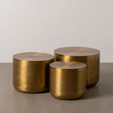 Set of 3 tables Golden 58,5 x 58,5 x 41,9 cm (3 Units)-1