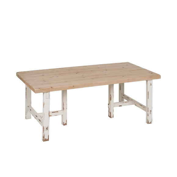 Dining Table White Natural Fir wood 120 x 60 x 48 cm-0