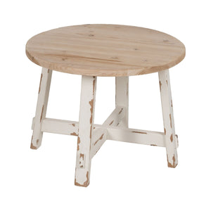 Centre Table White Natural 60 x 60 x 45 cm-0