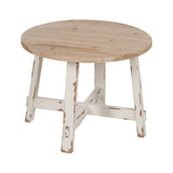 Centre Table White Natural 60 x 60 x 45 cm-0