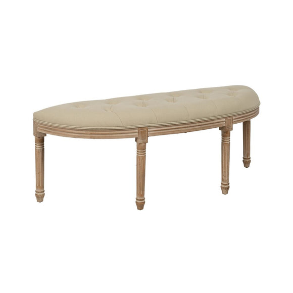 Bench Beige Rubber wood 125 x 45 x 48 cm-0