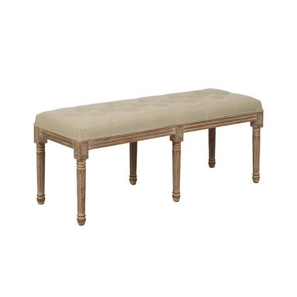 Bench Beige Rubber wood 122 x 41 x 46 cm-0