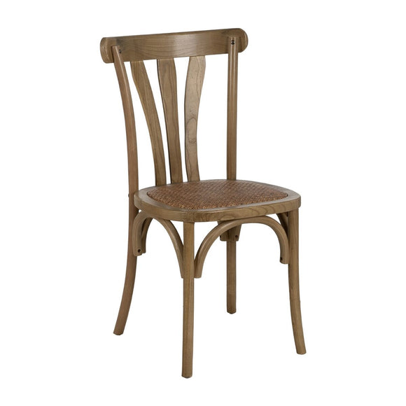 Dining Chair Natural Rattan Elm wood 48 x 47 x 88,5 cm-0