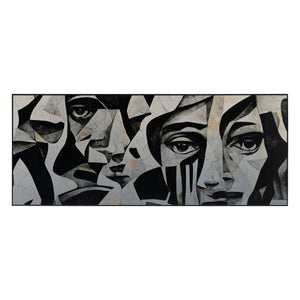 Painting White Black 125 x 3 x 50 cm-0