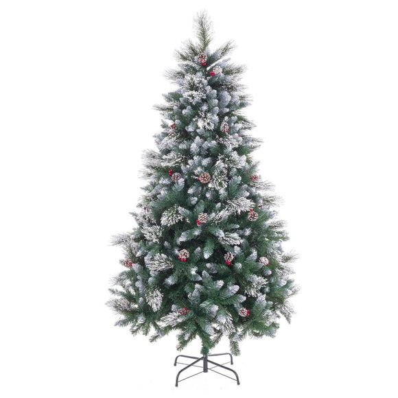 Christmas Tree White Red Green Natural PVC Metal 240 cm-0