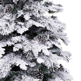 Christmas Tree White Green PVC Metal Polyethylene Snowfall 240 cm-1