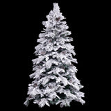 Christmas Tree White Green PVC Metal Polyethylene Snowfall 240 cm-3