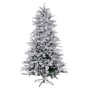 Christmas Tree White Green PVC Metal Polyethylene Snowfall 210 cm-0