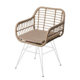 Garden chair Ariki 57 x 62 x 80 cm synthetic rattan Steel White-0