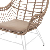 Garden chair Ariki 65 x 62 x 76 cm synthetic rattan Steel White-2