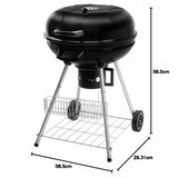 Coal Barbecue with Cover and Wheels Fieldmann FZG 1004 Black Circular-6