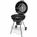Coal Barbecue with Cover and Wheels Fieldmann FZG 1004 Black Circular-5