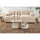 Centre Table Harmony White Grey 80 x 40 x 40 cm Marble-3