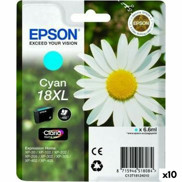 Original Ink Cartridge Epson Nº18XL Cyan (10 Units) (1 Unit)-0