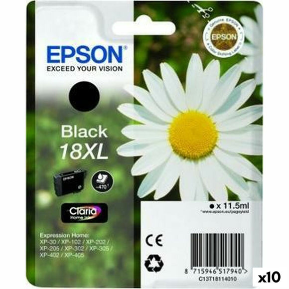 Original Ink Cartridge Epson Nº18XL Black (10 Units) (1 Unit)-0