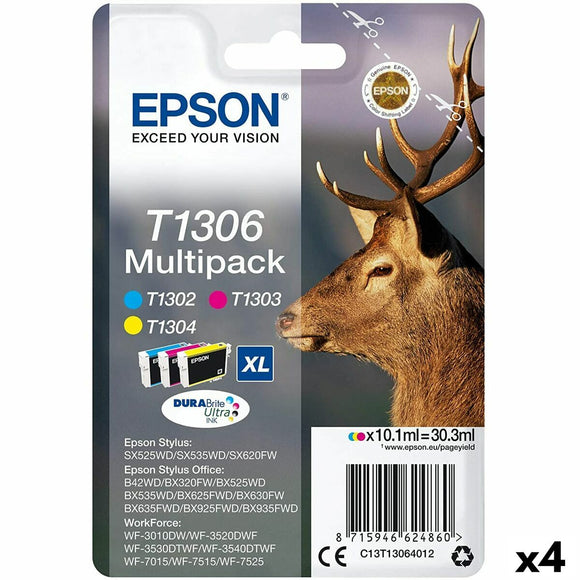 Original Ink Cartridge Epson SX525WD/620FW/ OFFICE B42WD/525WD/625FWD/925FWD Tricolour (4 Units)-0