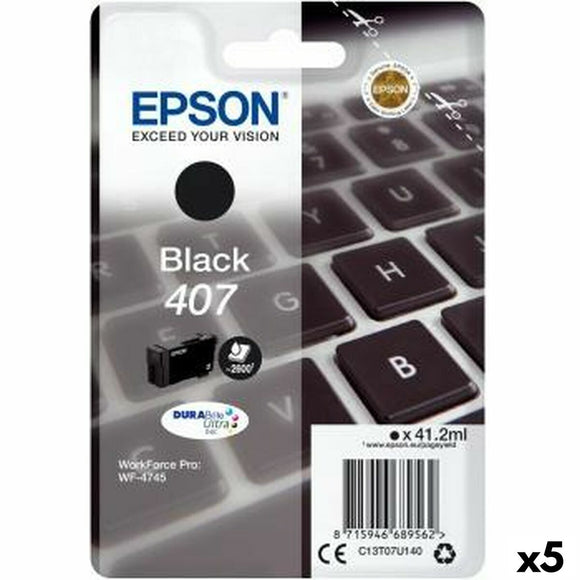 Original Ink Cartridge Epson Nº 407 Black (5 Units)-0