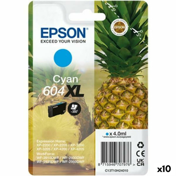 Original Ink Cartridge Epson XP-2200 WF-2910DWF Cyan (10 Units)-0