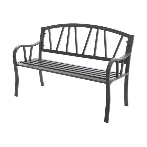 Bench with backrest Anthracite Iron (123 X 53 X 86 cm)-0