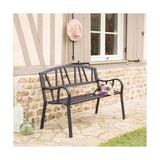 Bench with backrest Anthracite Iron (123 X 53 X 86 cm)-5