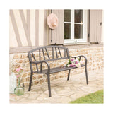 Bench with backrest Anthracite Iron (123 X 53 X 86 cm)-4