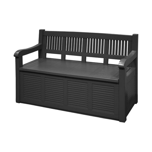 Storage chest with seat Salzburg Dark grey 130 x 60 x 85 cm-0