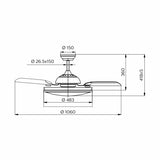 Ceiling Fan with Light Philips 929004081801 White Golden Metal-6