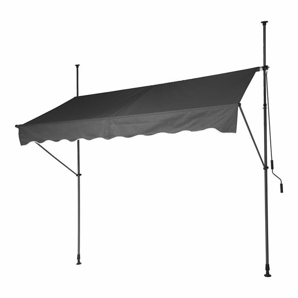 Awning Adjustable Grey Polyester 250 x 120 cm-0