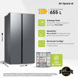 Combined Refrigerator Samsung RS70F65QETEF Steel-8