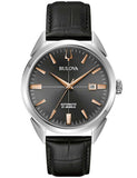 Bulova Watch 96B422 Gent 3 ATM Mineral Glass 41 mm Stainless Steel Case Leather Strap