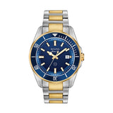 Bulova Watch 98B334 Gent Quartz 10 ATM Mineral Glass SS IP Gold