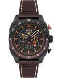 AVI-8 Watch AV-4100-08 Gent Quartz 5 ATM Mineral Glass 46 mm Official Box