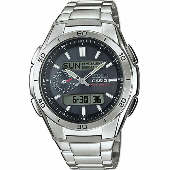 Men's Watch Casio WAVE CEPTOR Multibadn 6 Tough Solar Black Grey Silver (Ø 43,5 mm)-0