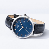 Cauny Watch CPM007 Quartz Analog Stainless Steel Case Leather Strap