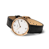 Cauny Watch CSM003 Quartz 40mm Stainless Steel Case Black Dial Leather Strap