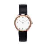 Cauny Watch CSM003 Quartz 40mm Stainless Steel Case Black Dial Leather Strap