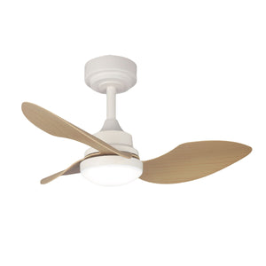 Ceiling Fan with Light Romimex White Natural-0