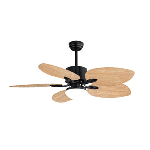 Ceiling Fan with Light Romimex Black Natural-0