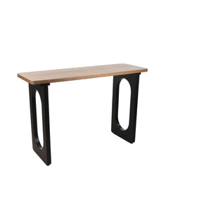 Console Romimex Black Natural MDF Wood 120 x 79 x 40 cm-0