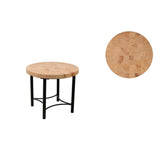 Side table Romimex Black Natural Metal Pine 60 x 45 x 60 cm-1