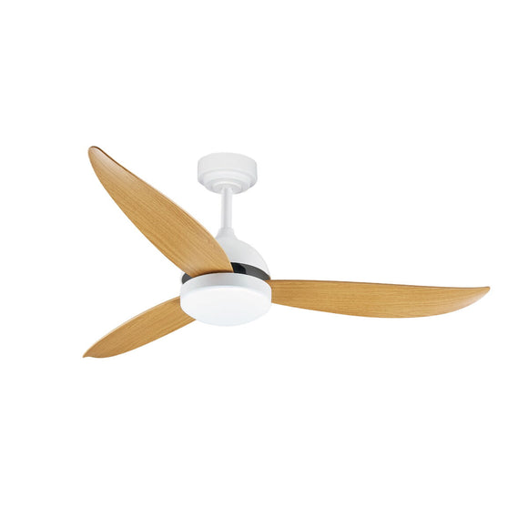 Ceiling Fan with Light Romimex White Natural-0