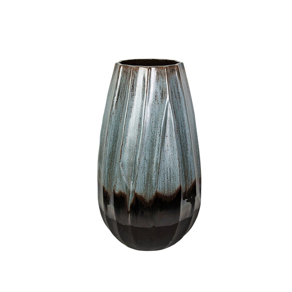 Vase Romimex Blue Black Blue/Black Ceramic 28 x 44 x 28 cm-0